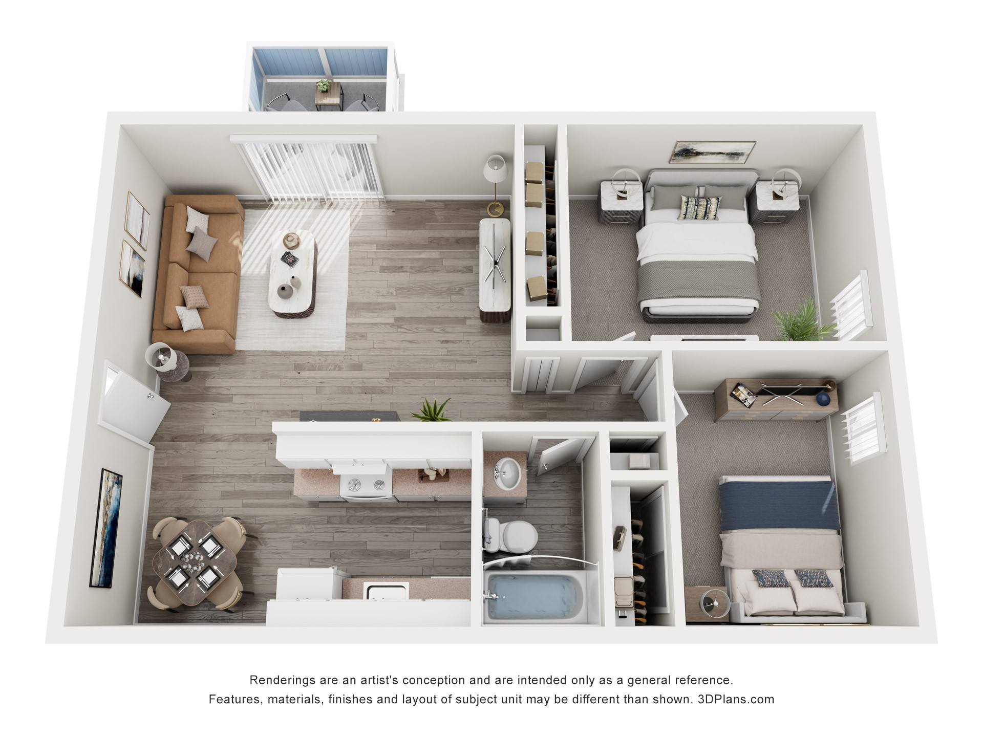 2 Bedroom floor plan